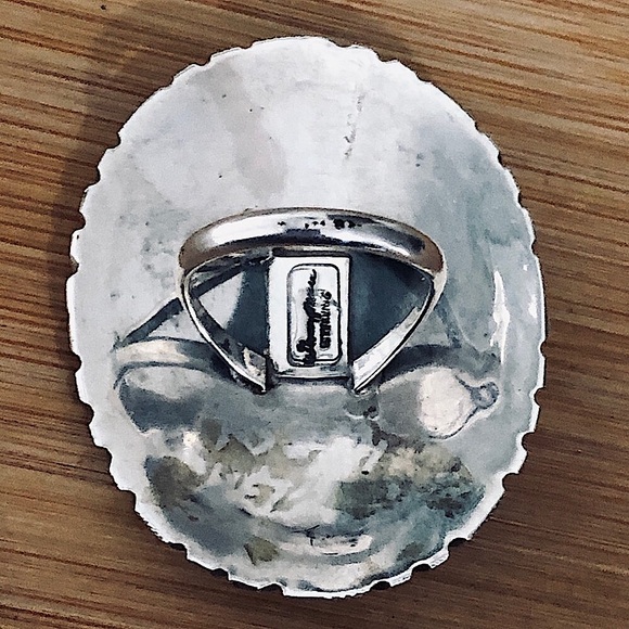 $248 Estate Signed Native American Vintage Ring  Sterling Silver  Size 9 - Picture 6 of 8